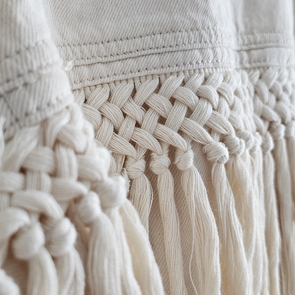 BLANKNYC Sacha Fringed Denim Jacket XS NWT Anthropologie Exclusive Boho Western - Picture 10 of 16